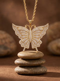 Collar de Mariposa con Cadena Torsal